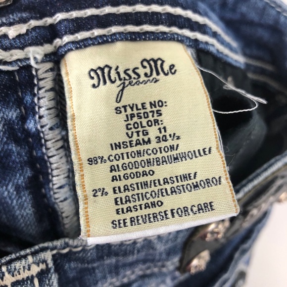 Miss me 27 gothic fleur de lis bootcut jeans 0837 - Picture 10 of 12